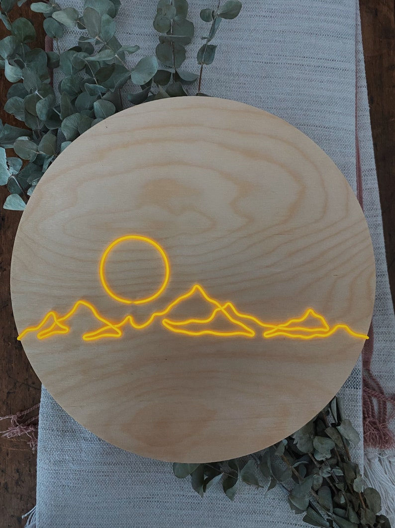 Thumbnail: Nevada Mountain Range Sunset Neon Sign | El Wire Signs Wall Art