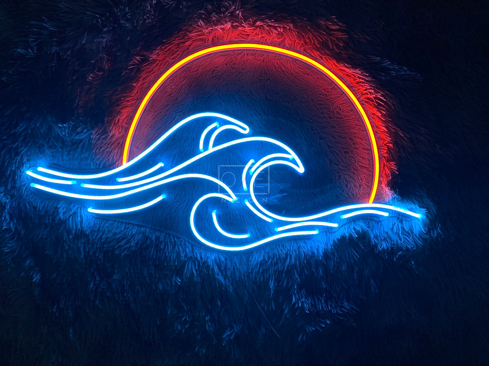 Miniaturbild: Sun Wave LED Neon Sign, Neon Sign Custom, Home Decor, Gift Neon Light