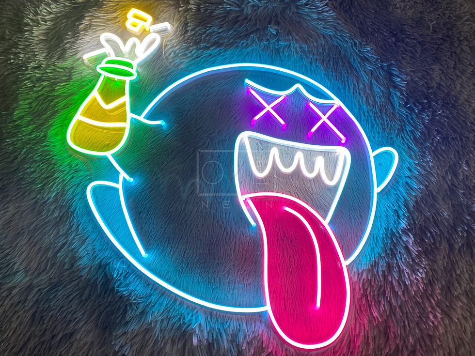Thumbnail: Cute Ghost Mario Boo LED Neon Sign, Neon Sign Custom, Home Decor, Gift Neo