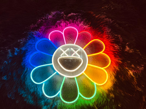 Kaws Sunflower By Takashi Murakami | LED Neon Sign | ONE Neon Signs