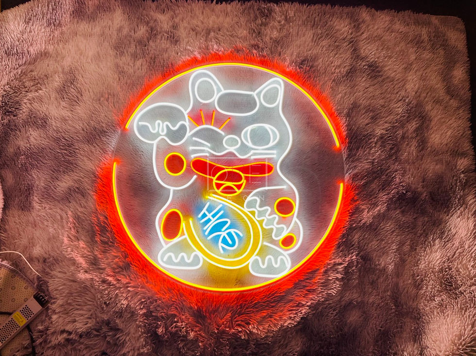 섬네일: Lucky Cat LED Neon Sign, Neon Sign Custom, Home Decor, Gift Neon Light