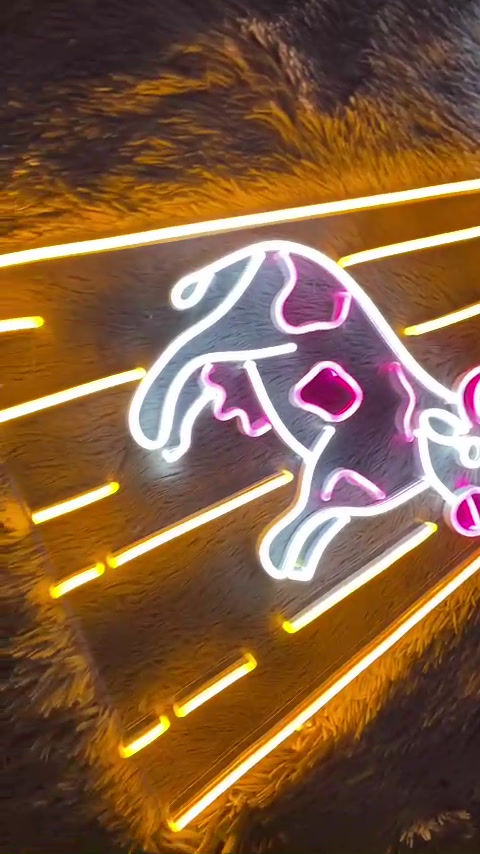 Thumbnail: UFO Kidnapping Cow LED Neon Sign, Neon Sign Custom, Home Decor, Gift Neon