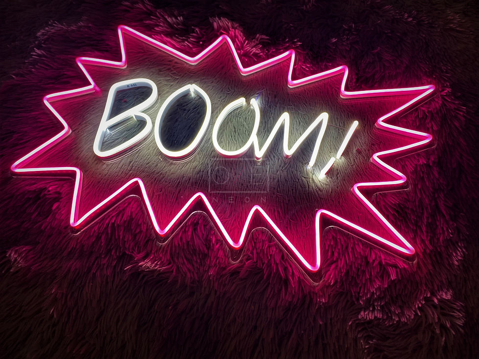 Miniaturbild: Boom! LED Neon Sign, Neon Sign Custom, Home Decor, Gift Neon Light