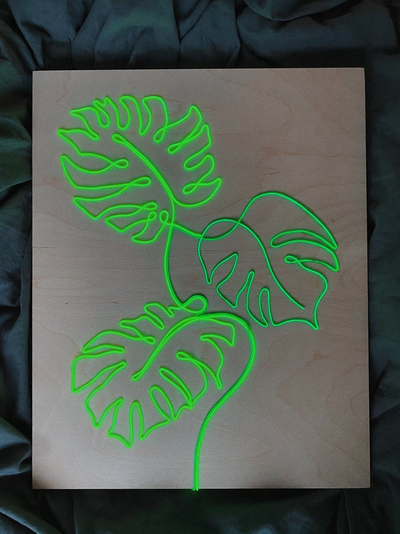 サムネイル： Monstera Plant Neon Sign | El Wire Signs Wall Art