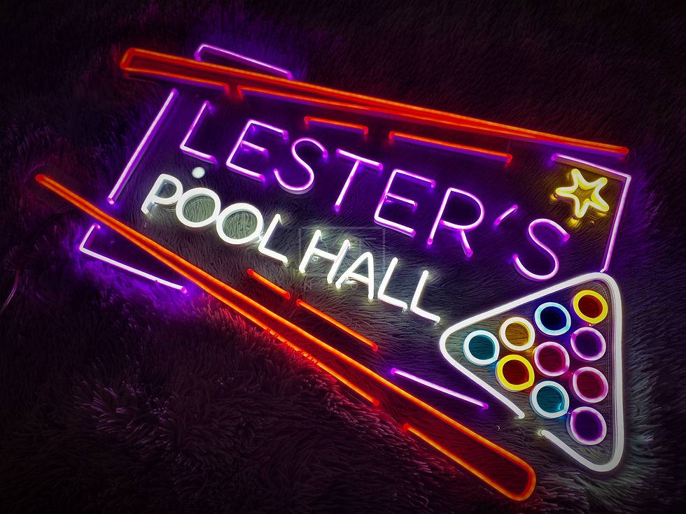 섬네일: Lester's Pool Hall LED Neon Sign, Neon Sign Custom, Home Decor, Gift Neo