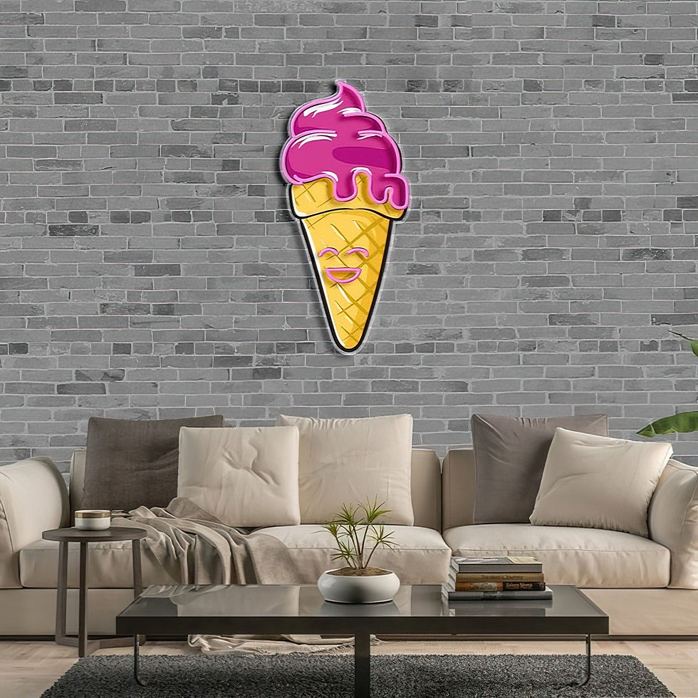 Thumbnail: Happy Cream Cone V2 | LED Neon Artwork, Neon Sign Custom, Home Decor, Gift Neon