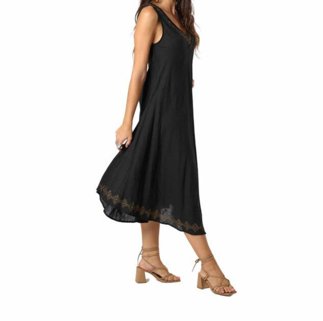 Miniatura: VESTIDO NEGRO ALGODÓN PRINT TALLA S/M