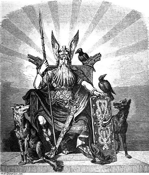 Tahta Oturan Odin (Temsili)