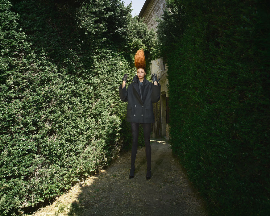 Greta Marini posa per Cellotape magazine con cappotto Ballantine