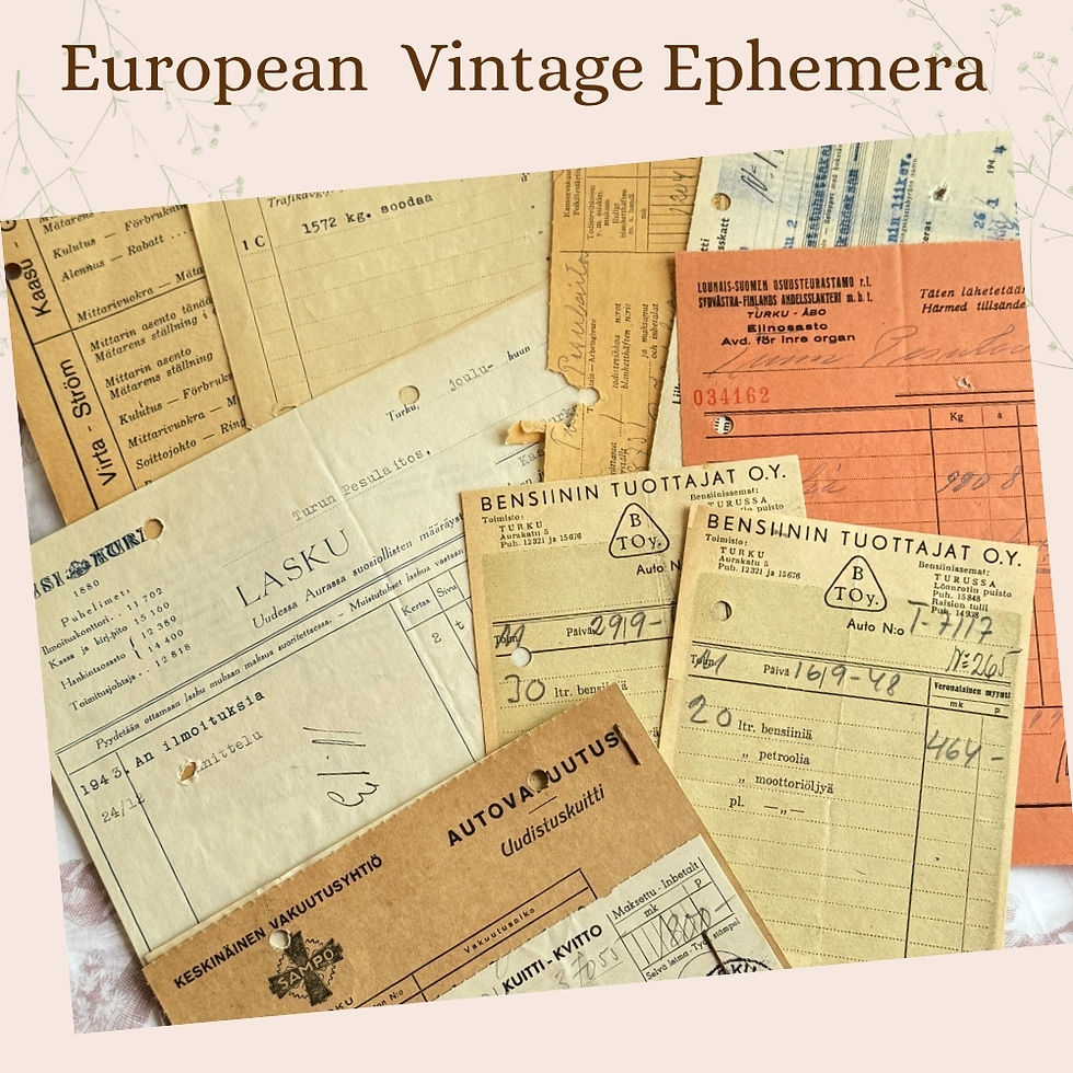 Thumbnail: European Vintage Paper Collection No. 001 – Authentic 1940s Ledger & Documents