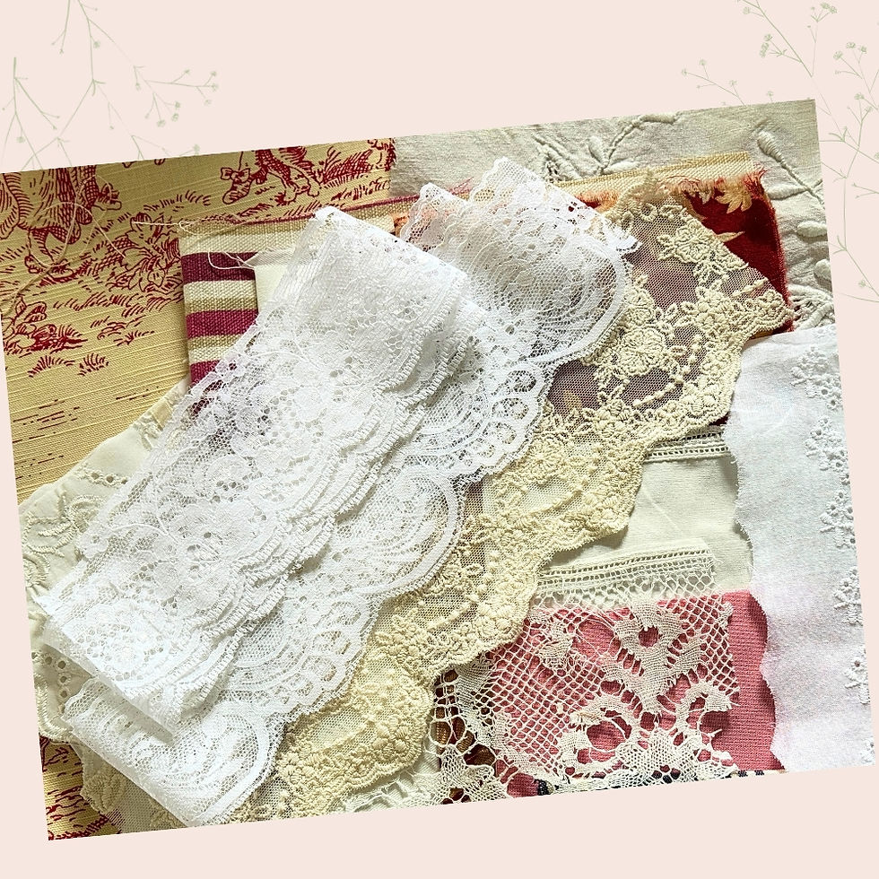 Thumbnail: Beautiful Antique French Linen & Lace Collection