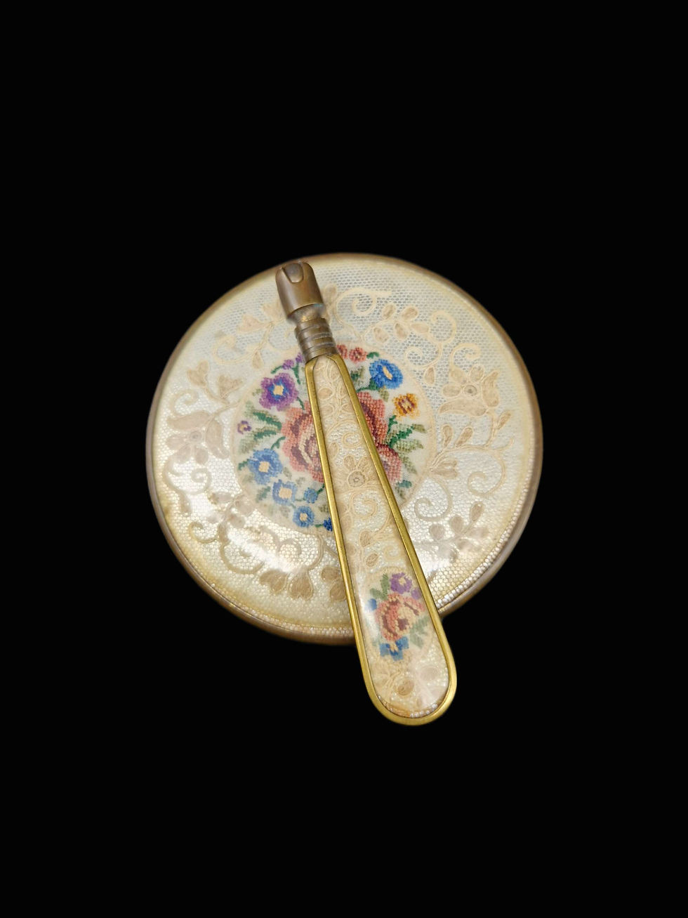 Thumbnail: Vintage Hand Held Rotating Mirror 