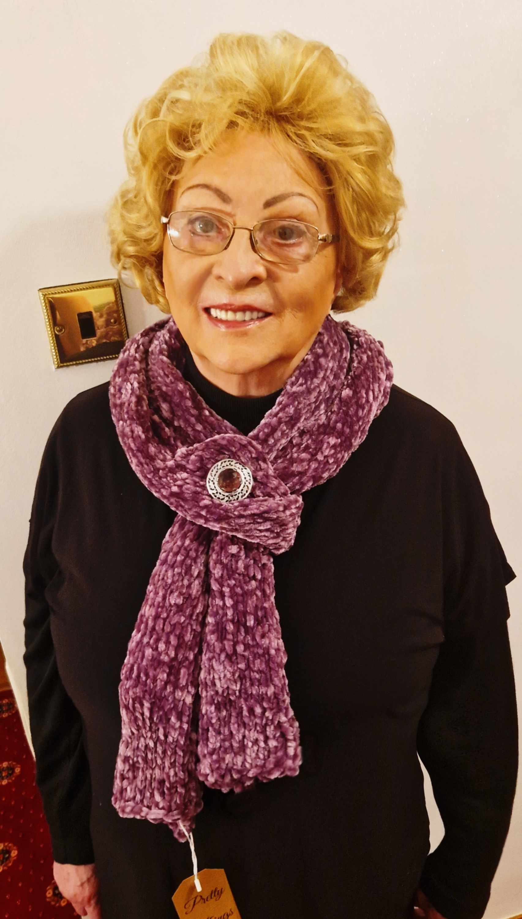 So soft..! Purple Chaneile Handmade Scarf
