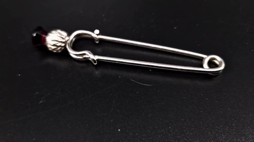 Authentic Scottish Thistle Kilt Pin - Antique Brass Finish, 3 Inch