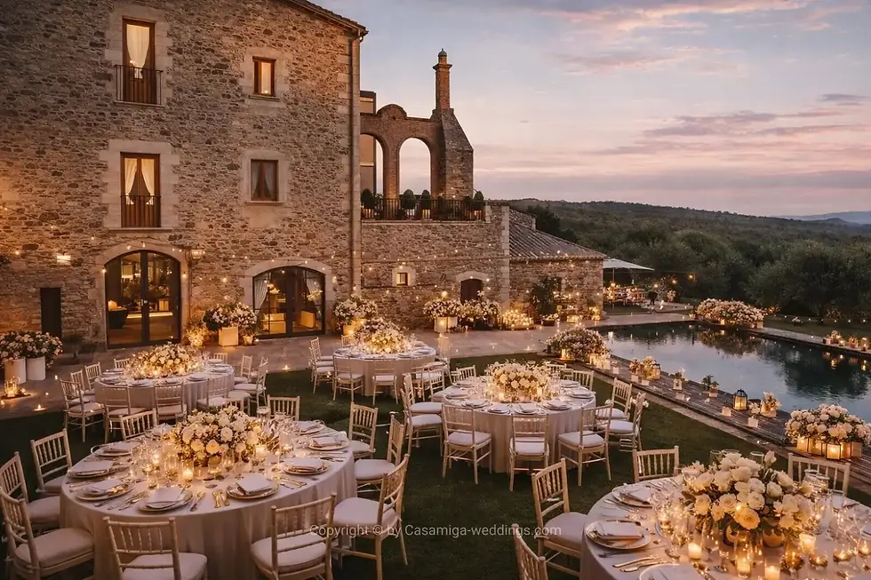 Destination wedding in Spain, in Barcelona, luxury venue | Casamiga Weddings