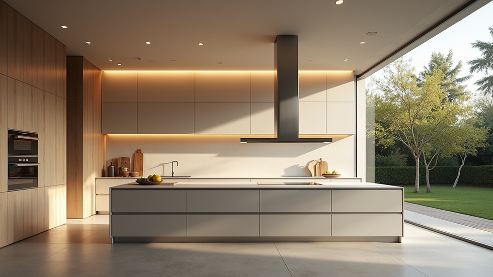 Close-up view of a luxury kitchen in a Barcelona villa