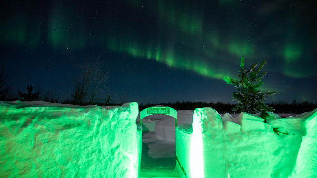 Northern Lights tour in Levi, Lapland, in Snow Igloo Park with Scandinavian Travel Group. Experience Polarman's Camp and Snow Igloo Park: An Enchanting Arctic Adventure

Welcome to Polarman's Camp and Snow Igloo Park, an exclusive haven just outside Levi, Finland (Lapland), where the magic of the Northern Lights and the charm of a Snow Igloo Park await you. Escape the tourist buzz and immerse yourself in a serene atmosphere with an unobstructed Northern horizon view, a panoramic 360⁰ sky view, minimal light pollution, and a cozy Aurora dome shelter!