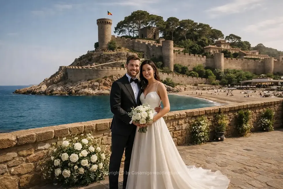 Tossa de Mar Costa Brava wedding location cliff ceremony Casamiga Weddings