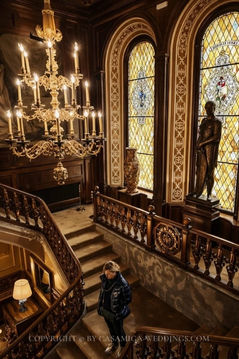 Ornate arched doorway corridor interior at Bell Recó estate, Argentona, Maresme, near Barcelona Spain