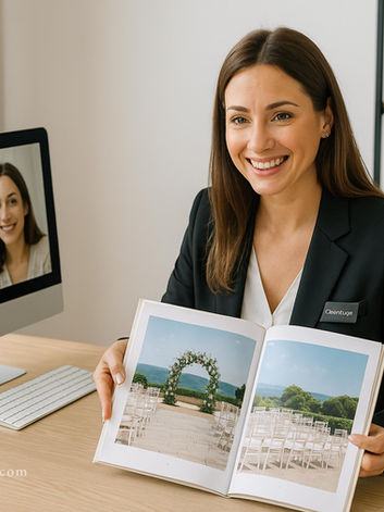 Consulta de 1 hora por Zoom con un organizador de bodas de Barcelona. Asesoramiento experto sobre lugares, proveedores y presupuestos para tu boda en España. Reserva online.