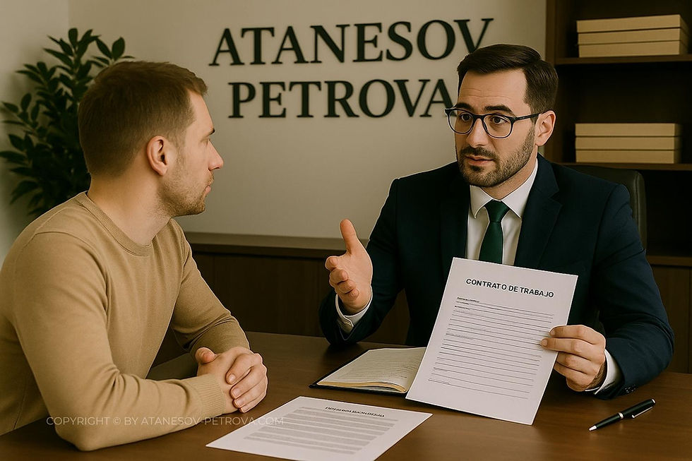 Легализация в Испании по трудовому контракту — юрист консультирует клиента в офисе Atanesov Petrova