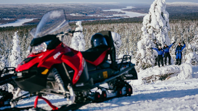 Experience the thrill of riding your snowmobile through enchanting forest trails, visiting a local reindeer farm, and enjoying a peaceful sleigh ride. Book your winter adventure in Rovaniemi, Lapland (Finland) online at https://www.scandinavian-travel-group.com. Immerse yourself in the scenic beauty of Lapland! Snowmobile Safari and Reindeer Adventure in Rovaniemi, Lapland (Finland). Book Online Now!