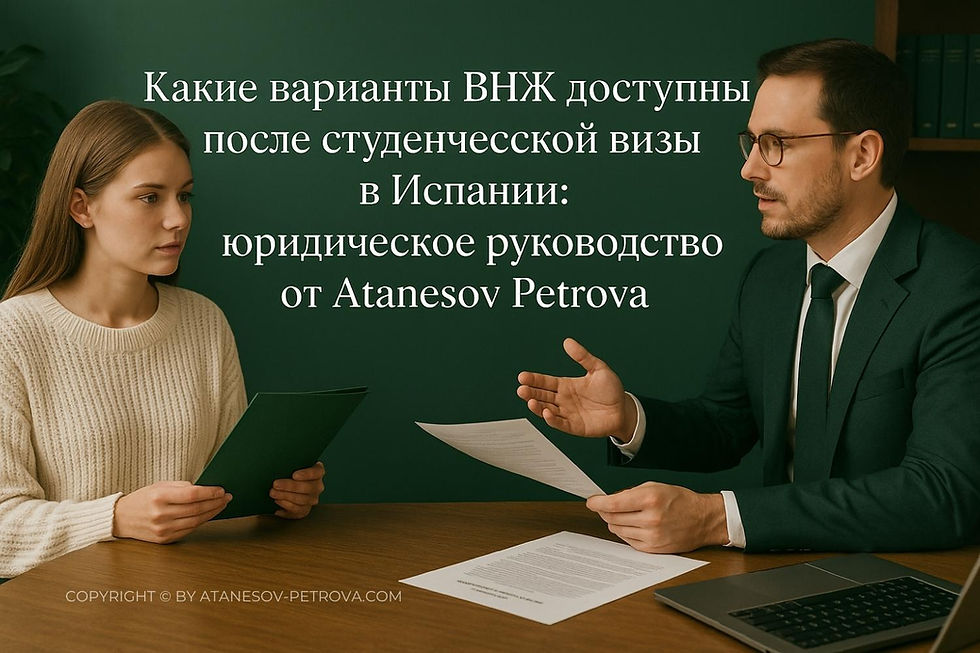 Какие варианты ВНЖ доступны после студенческой визы в Испании: юридическое руководство от Atanesov Petrova