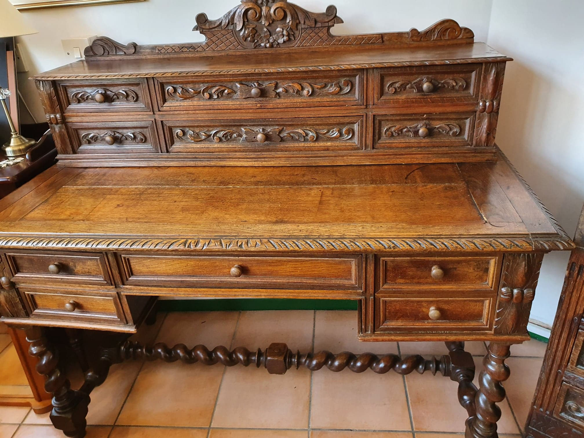 French Oak Chateau Desk