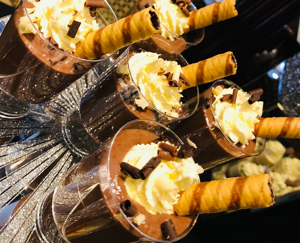 Chocolate mousse mini dessert caterers to hire suppliers