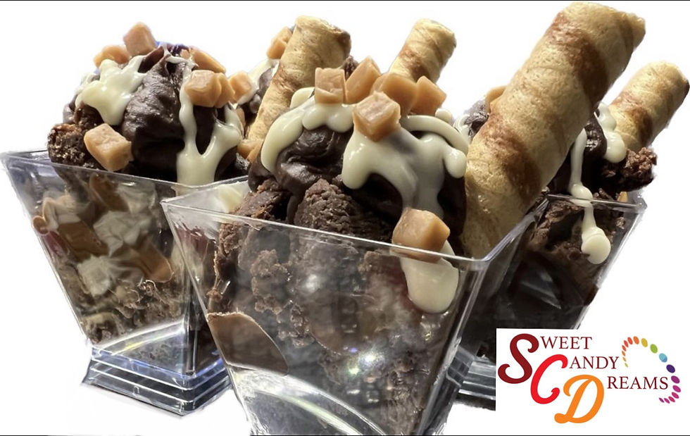 Mini chocolate fudge desserts suppliers wedding events caterers tables