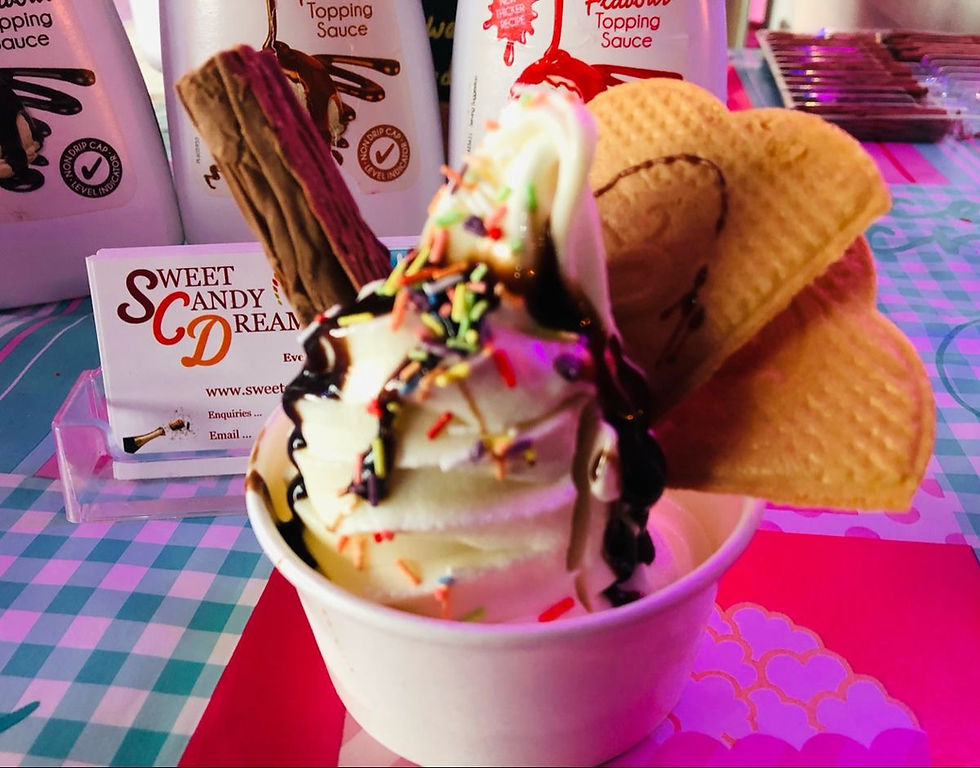 Whippy ice cream in a tub ice cream machine hire