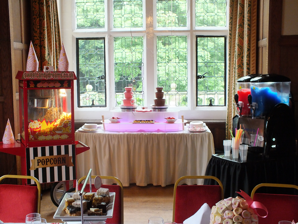 popcorn chocolate fountain and slush machine package