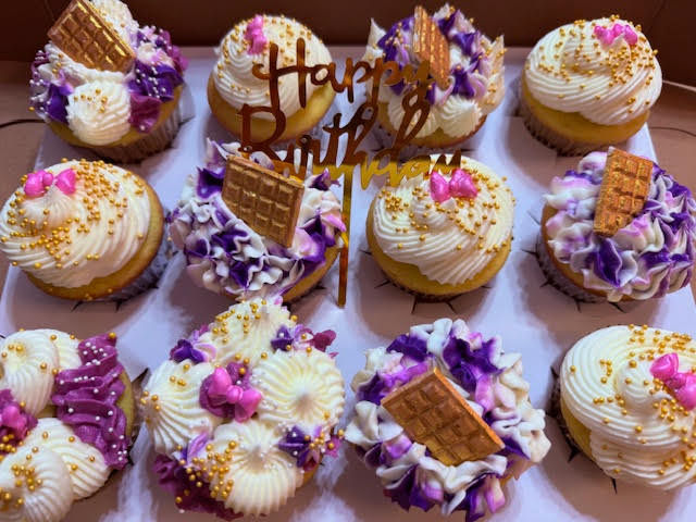 Pink purple cupcakes