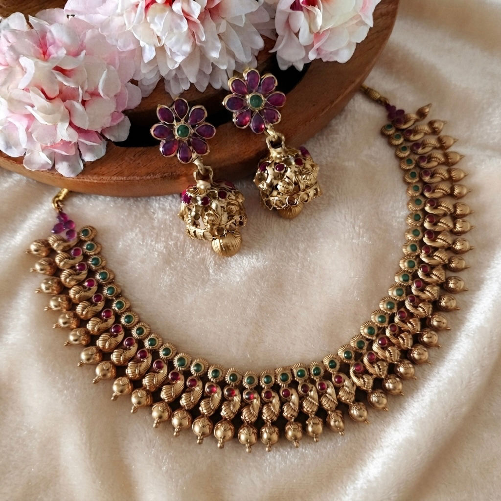 Kanakadhara Antique Choker Necklace Set