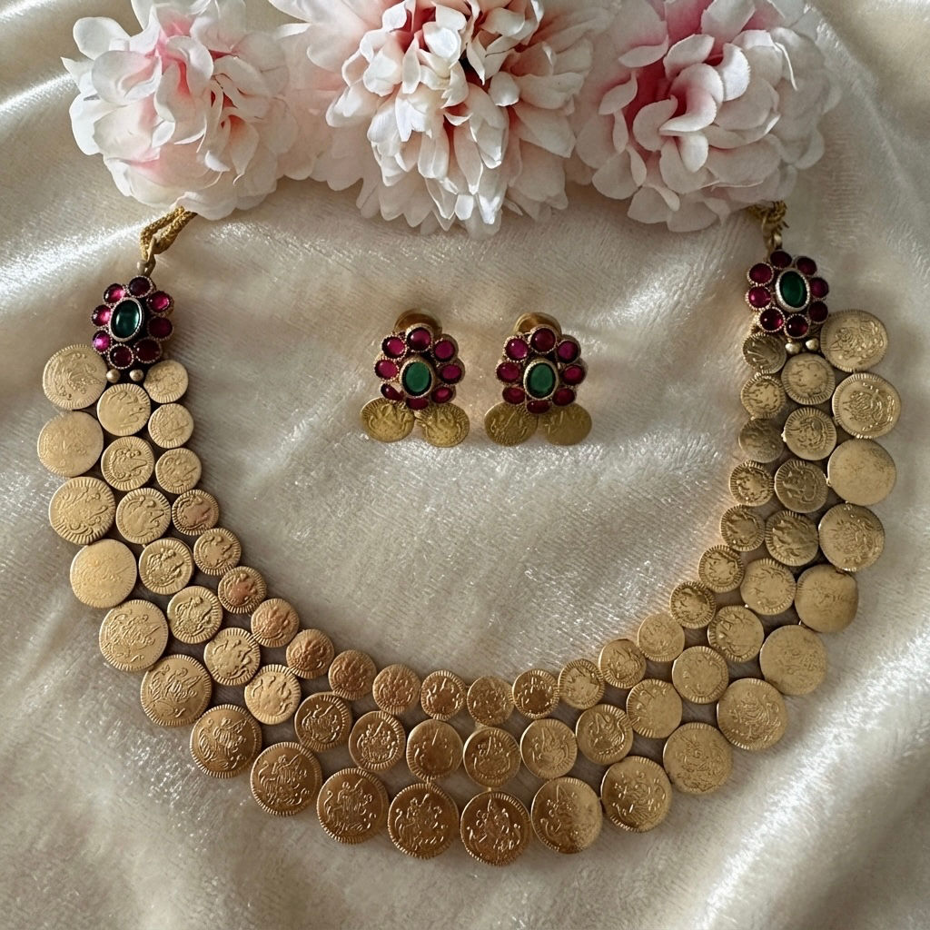 Lakshmi Kasu Mala Coin Necklace Set