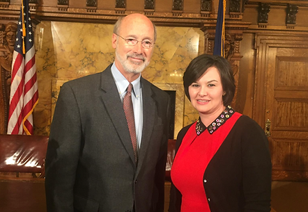 Lori Lesante and PA Governor Tom Wolf.pn