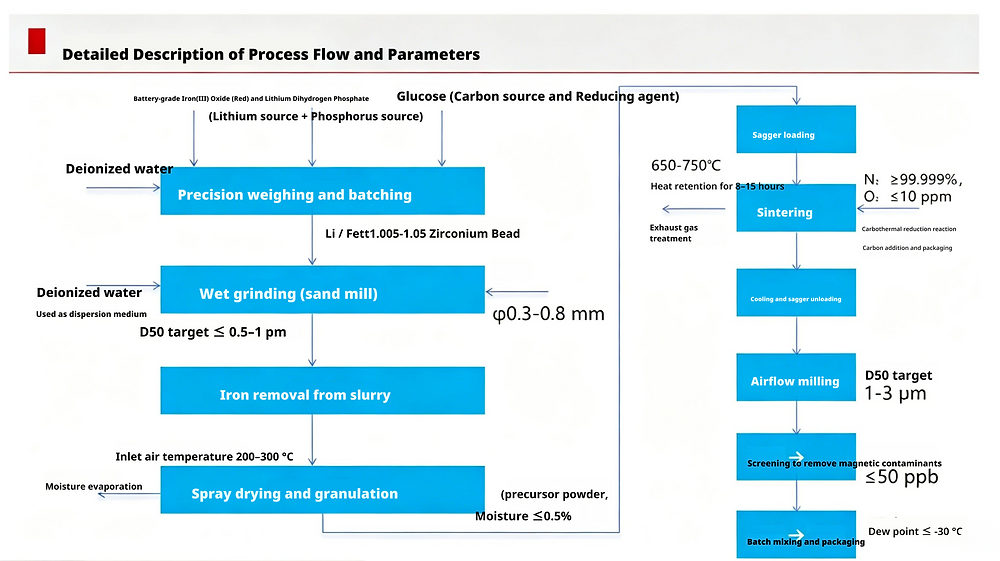Lfp Process Routes Overview the Iron Oxide Red Method for High-Density LFP Preparation Process