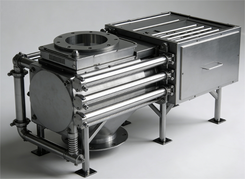 Pneumatic self-cleaning drawer type iron separator
