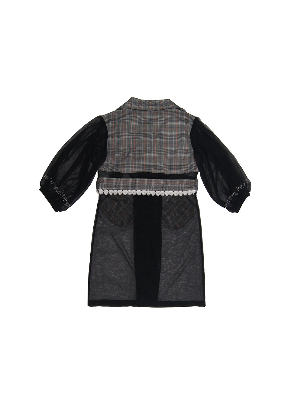 Thumbnail: Check Tulle Double-Breasted Coat