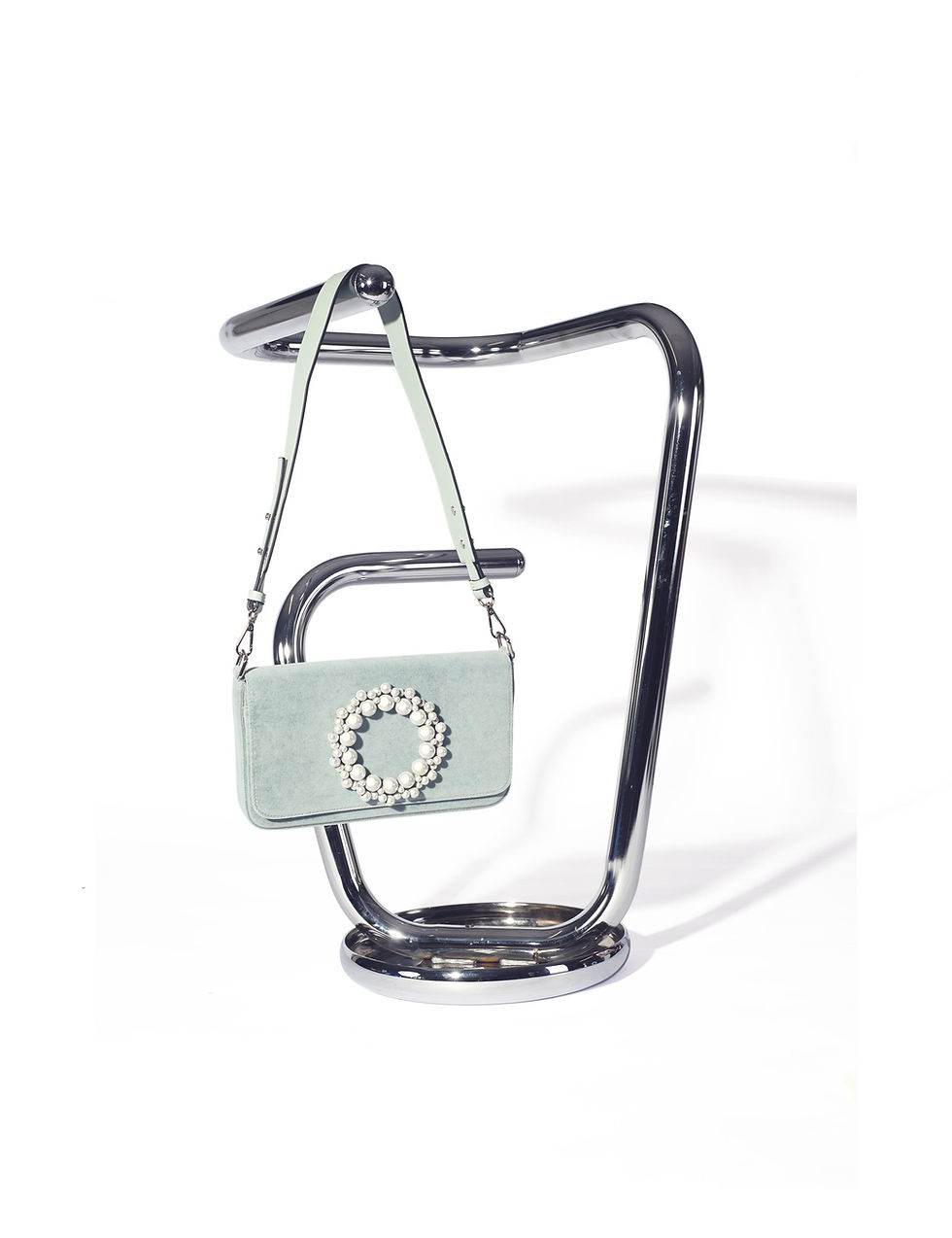 Thumbnail: Violacea Clutch Velvet Bag Mint