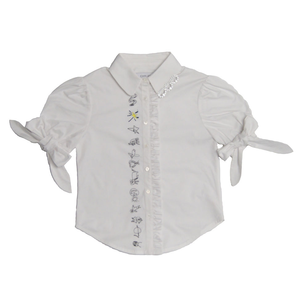 Thumbnail: Embroidery Beaded Collar Shirt