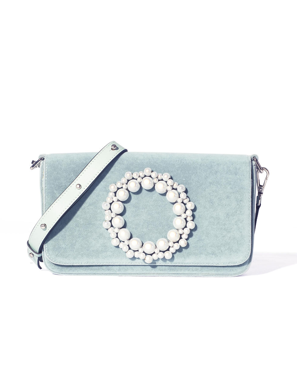 Thumbnail: Violacea Clutch Velvet Bag Mint