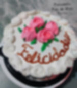 Pastel de cumpleaños-Flores rosas