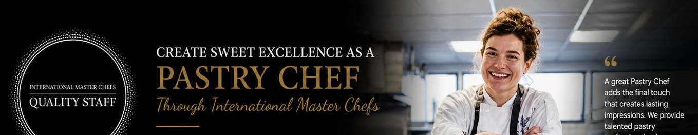 Need a chef or other hospitality staff? Our Premier Agency Chef Staffing Services provide experienced culinary professionals for both permanent and temporary roles. Elevate your kitchen operations with our reliable and skilled chefs. Get in touch today!
International Master Chefs, Jobs for Chefs, Kitchen Porters, Executive Chef, Head Chef, Head Pastry Chef, Sous Chef, Chef De Partie, Commis, Waiter, Bartender and Housekeeping. Agency, Best Agency, Chef Agency, Recruitment, Hospitality.