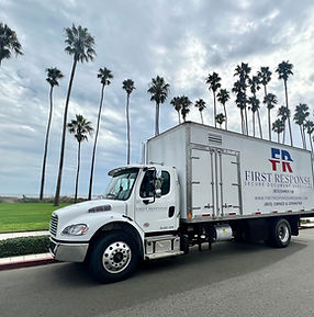 First Response Shredding truck parked in Santa Barbara, ready for secure on-site document and e-media destruction services.