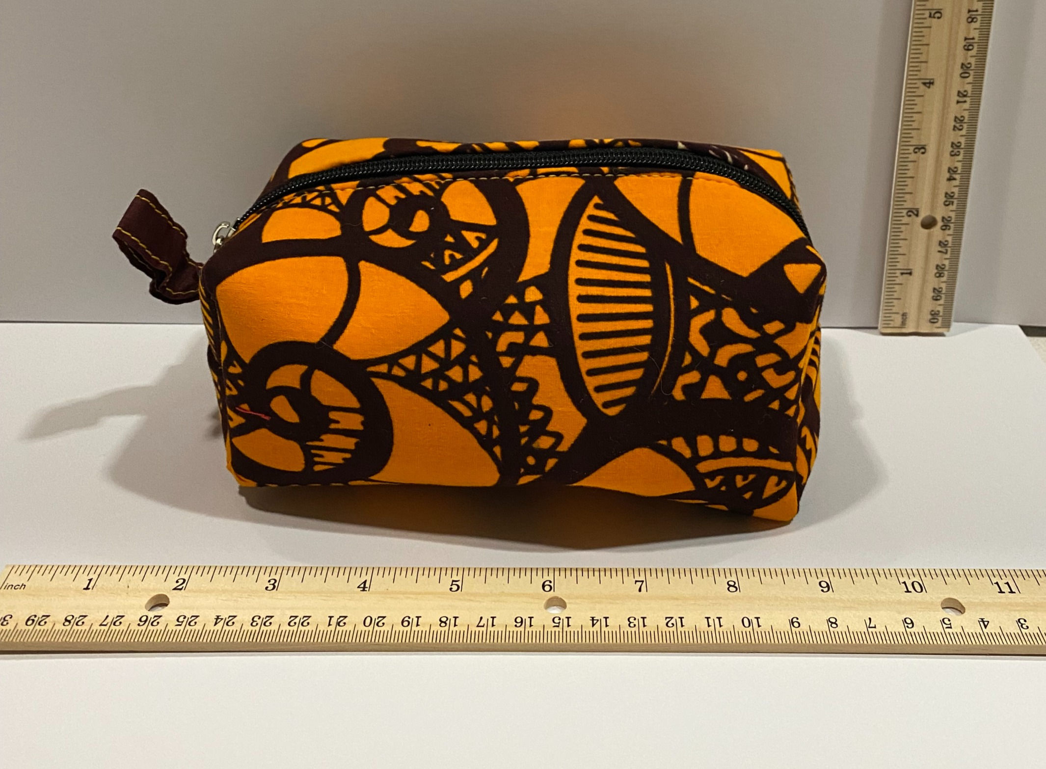 Orange & Navy Make-up or Accessory bag from One & Only Uganda - K