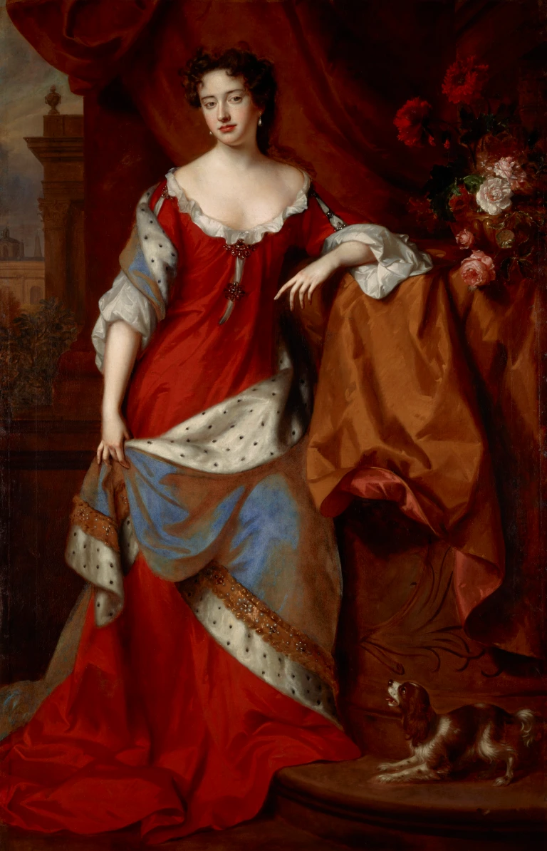Queen Anne, when Princess of Denmark, 1665 – 1714 – Jan van der VaardtDutch (1647 – 1721) Willem WissingDutch (1656 – 1687). Oil on canvas. National Galleries Scotland (https://www.nationalgalleries.org/art-and-artists/1738/0?overlay=download
