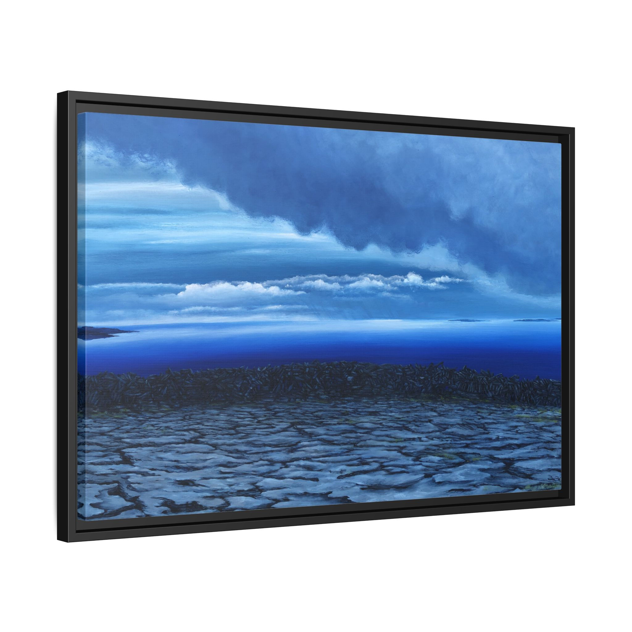 Fanore View - Matte Canvas, Framed (Multi-color)