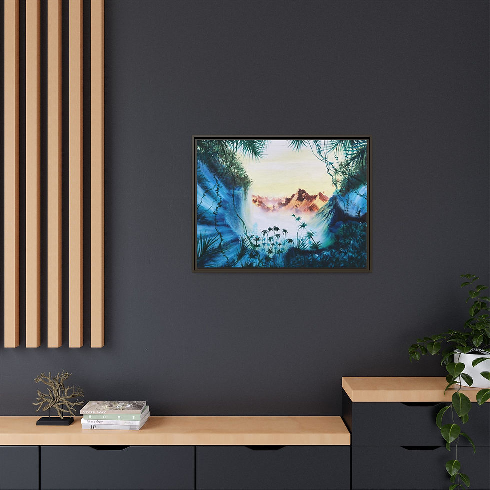 Miniatura: Jungle_waterfall in the Morning - Print on Canvas _Framed (3 colors) 