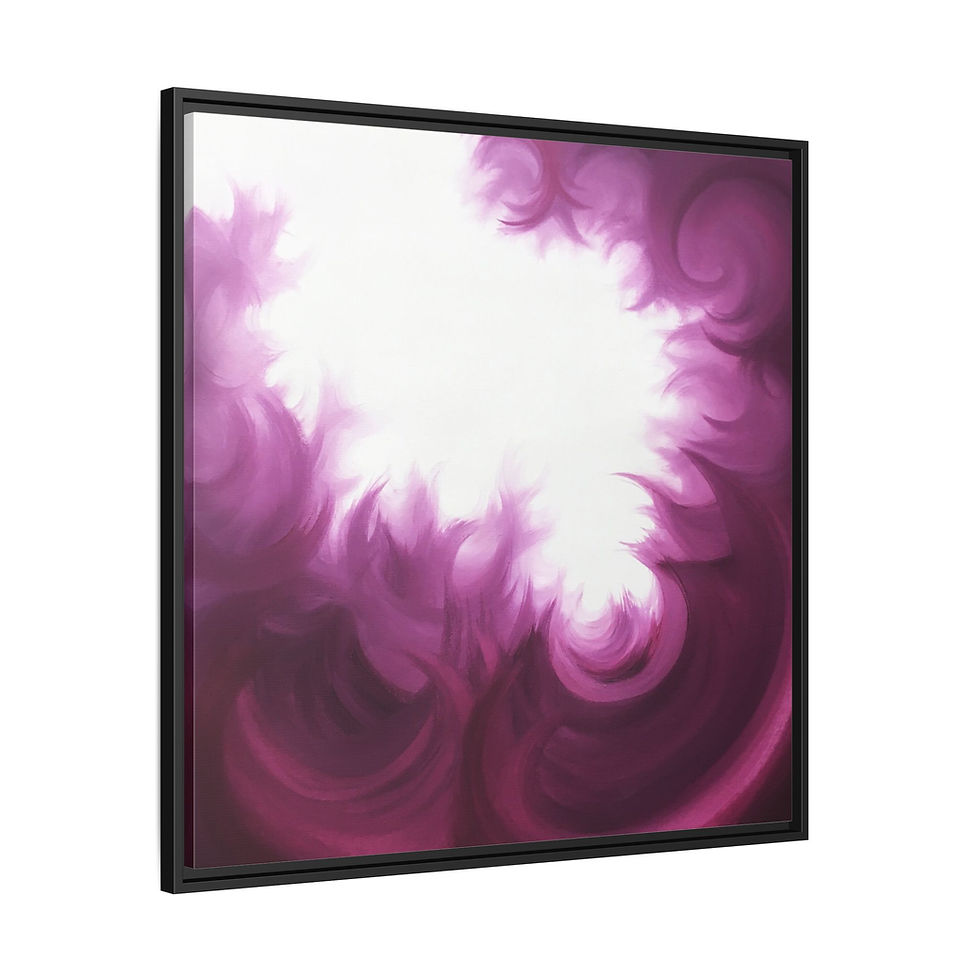 Miniature : Pink Waves of Glory - Matte Canvas, Framed (Multi-color)
